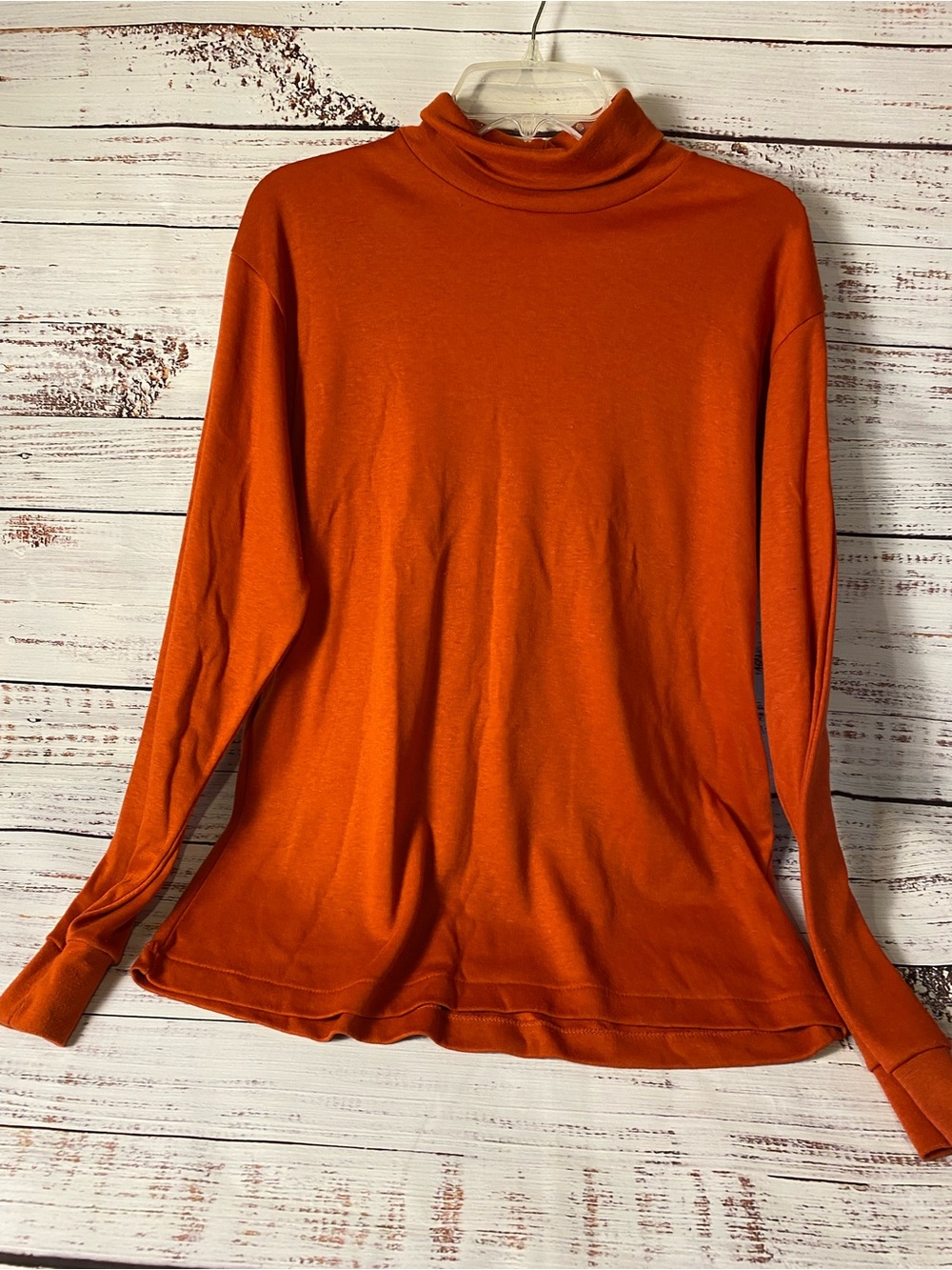 Retro Y2K Bobbie Brooks Orange Mock Neck Long-Sleeve Top Sz-XL